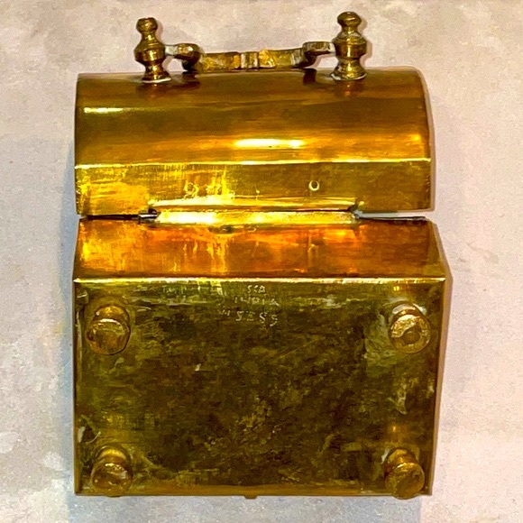 Jewelry Box Handmade Solid Brass Vintage Made in Isca India Functional Catch EUC - Picture 8 of 10